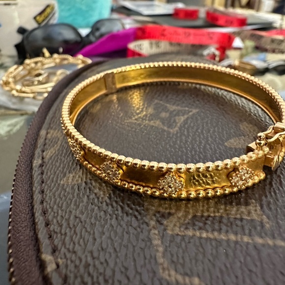 18k solid gold Van cleef bangle made by jeweler - Picture 6 of 14